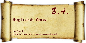 Bogisich Anna névjegykártya