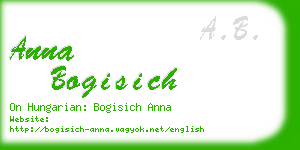 anna bogisich business card